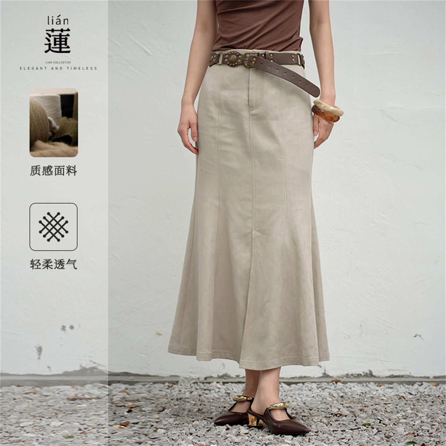 时尚气质半身裙女夏中长鱼尾裙子图片