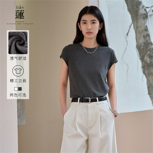 阿依莲短袖T恤女修身显瘦上衣夏