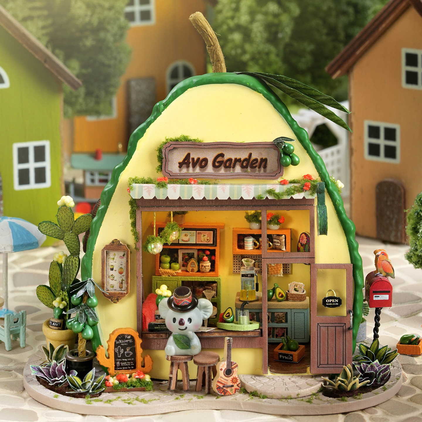 奇衿diy小屋考拉奶昔店水果造型手工拼装建筑模型房子氛围感礼物