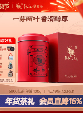 2025新茶现货乾红5800早春茶宜兴浓香老茶客雨前红茶叶100g单罐