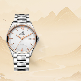 上海手表男士轻奢高级镶钻透底防水大三针全自动机械表901特价款