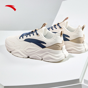 潮流百搭轻便革网拼接老爹鞋 安踏运动鞋 官方正品 厚底休闲鞋 子 男款