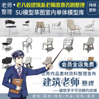室内设计SU模型中式现代Sketchup组件家具家装工装模型