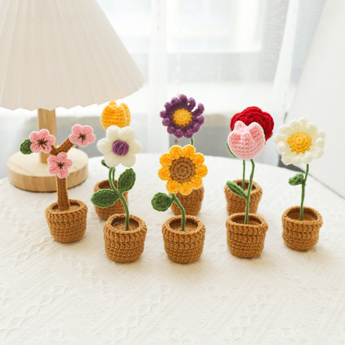 手工艺品diy自己盆栽花束制作