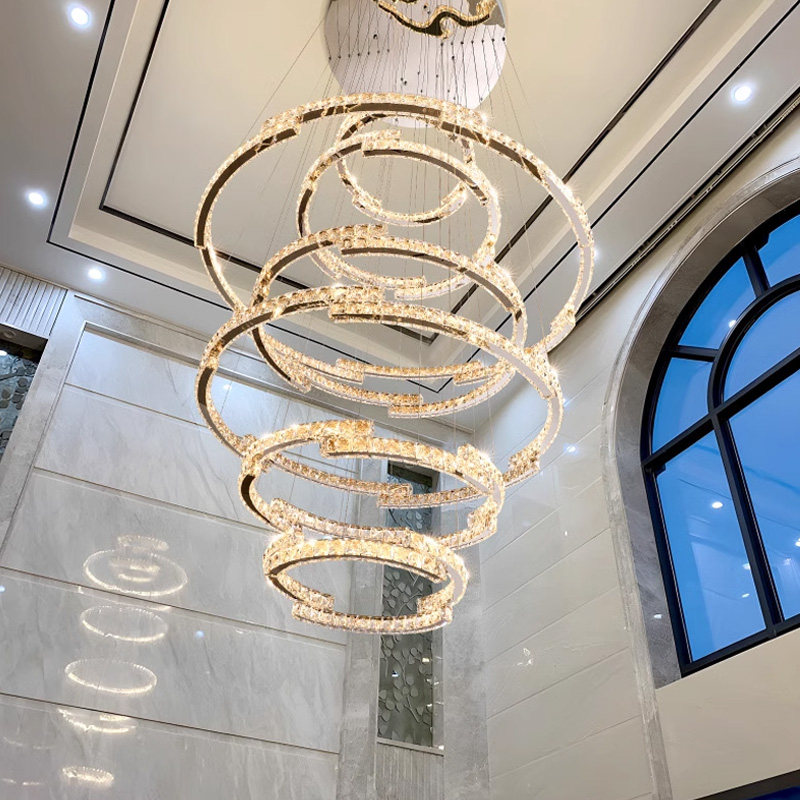 别墅复式楼客厅大吊灯水晶楼梯间挑空loft楼中楼轻奢多层2026新款,家装灯饰光源,LOFT/复式住宅/楼梯吊灯,淘宝优惠券,粉丝福利购,淘宝优惠卷