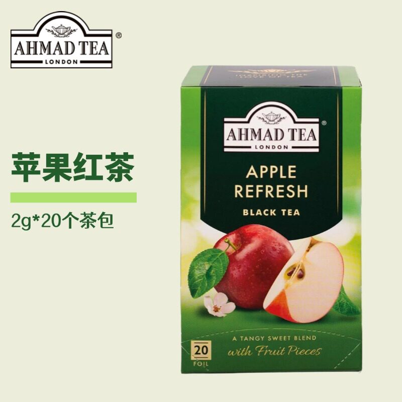 AHMAD TEA亚曼苹果红茶20个独立包装袋泡茶包原装进口果味茶