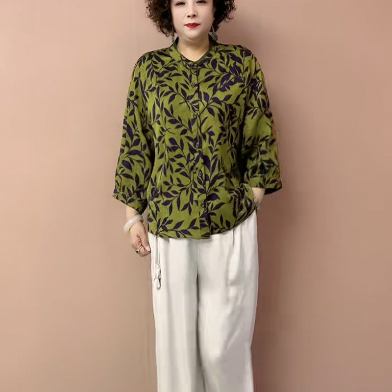蝙蝠袖小立领开衫女2026春夏真丝