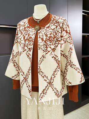 妈妈冬装套装洋气长袖针织打底衫中老年女喜婆婆婚宴装开衫两件套