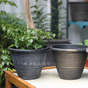 环球外贸出口余单塑料花盆做旧色仿古花盆8寸草花长寿拍下改运费
