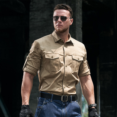 三代龙牙隐锐水洗工装长袖衬衫