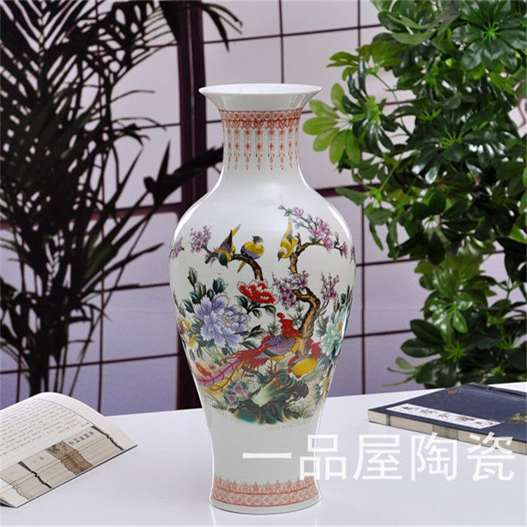 复古陶瓷景德镇大花瓶摆件家居装饰品客厅电视柜酒柜插花器办公室