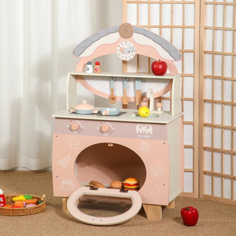 韩国ins风儿童木制过家家梦幻厨房甜点切切乐冰激凌小卖部玩具