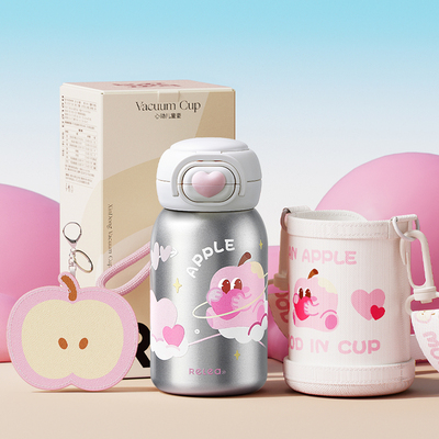 物生物保温杯女生高颜值吸管杯子316L上学专用儿童水杯2024新款