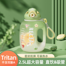 大容量水杯女生吸管吨桶吨新款防摔耐高温tritan运动健身水壶夏季