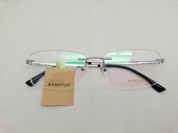 范笛诗FANTASL眼镜架商务纯钛板男款无框架防蓝光近视镜架T586