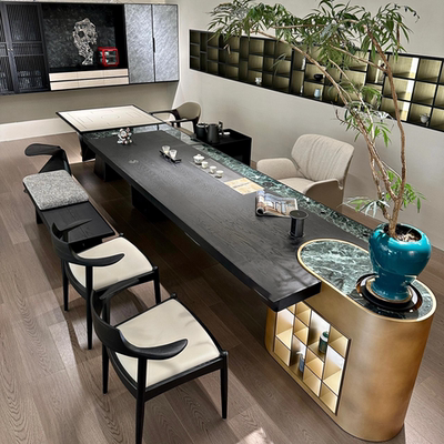 新中式泡茶台轻奢现代高级感实木茶桌椅组合2025新款高端