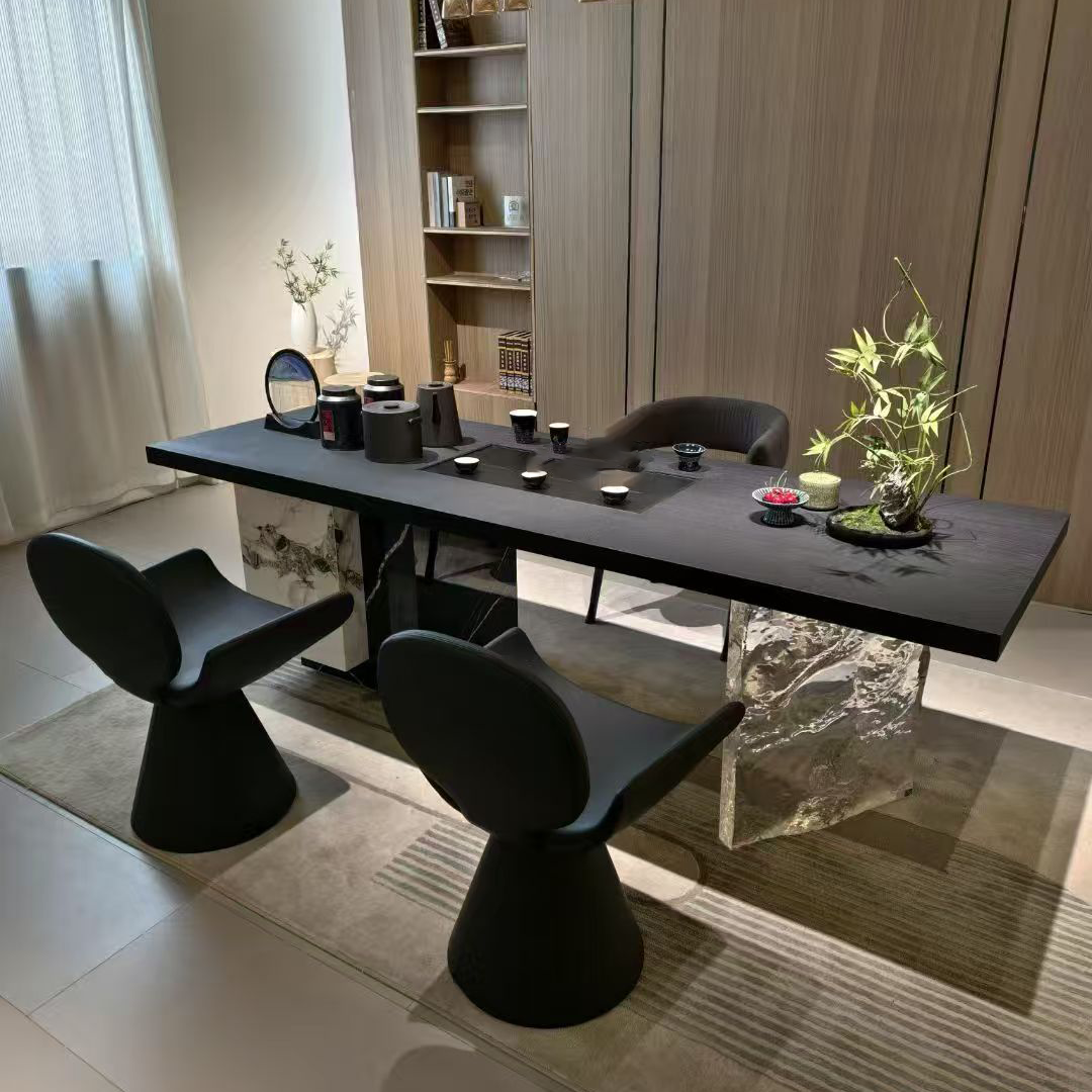 现代极简新中式2025新款茶台亚克力高级客厅阳台茶桌别墅茶室茶台