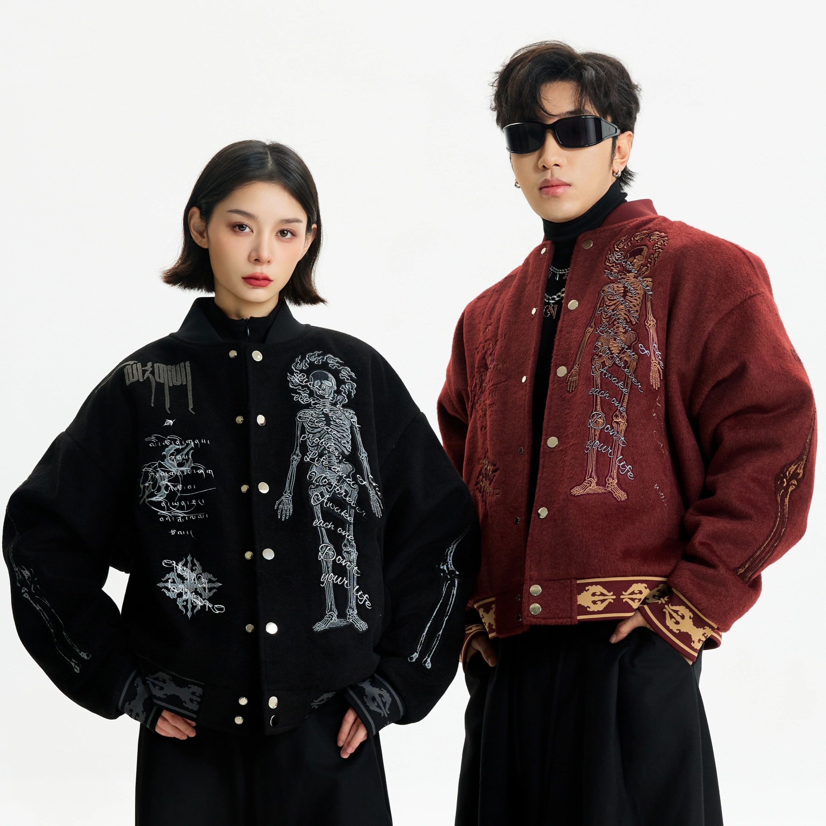 CHAWALANDRO新款加厚情侣刺绣重磅藏式棒球外套夹克宽松时尚国潮