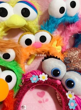 日单大阪环球影城japan芝麻街毛绒头箍发卡束发箍艾比小黄人moppy