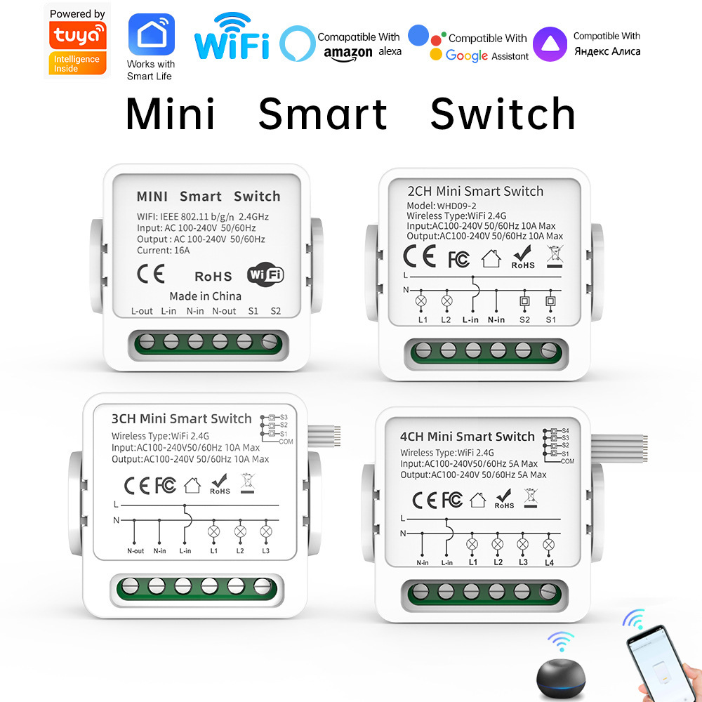 涂鸦zigbee/WiFi通断器开关多路干接点窗帘调光计量智能开关跨境