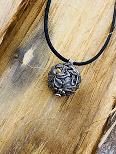 荷花珠子吊坠925纯银毛衣链个性复古项链送女友礼物女款高档挂绳