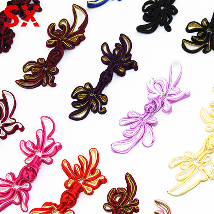 彩色手工凤尾盘扣纽扣扣子男女旗袍唐装中式上衣DIY装饰钮扣布扣