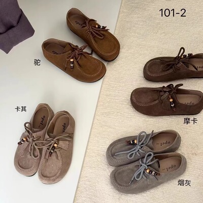 Opel欧宝秋冬复古真皮平底勃肯鞋