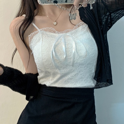 大码内搭蕾丝吊带背心女遮肚上衣