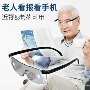 高清放大鏡頭戴式 眼鏡型看手機(jī)老人閱讀高清老花學(xué)生做手工模型用
