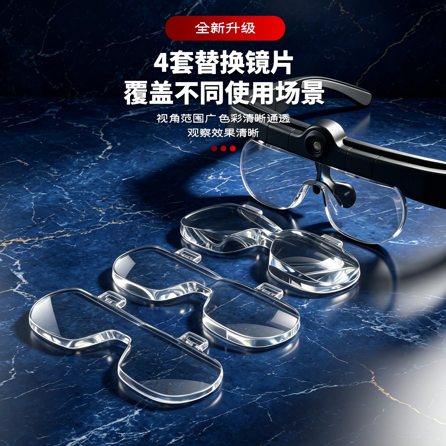 头戴放大镜高清光学镜片带灯光图片