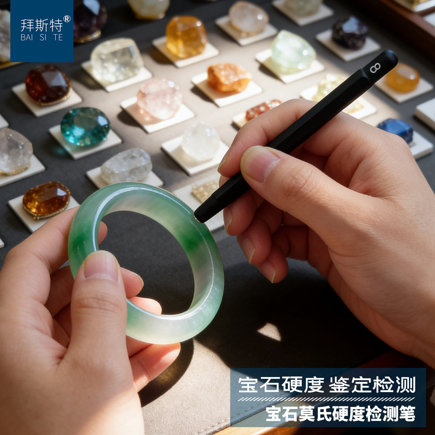 拜斯特莫氏硬度笔测量玉石翡翠硬度和田玉1-10级珠宝鉴定专用工具