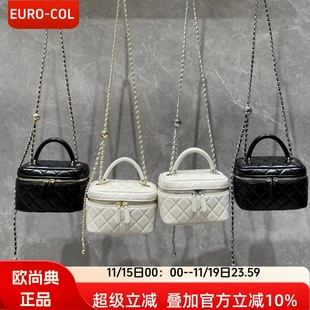 欧尚典女包新款2025软牛皮链条斜挎小包轻奢迷你化妆包手提盒子包