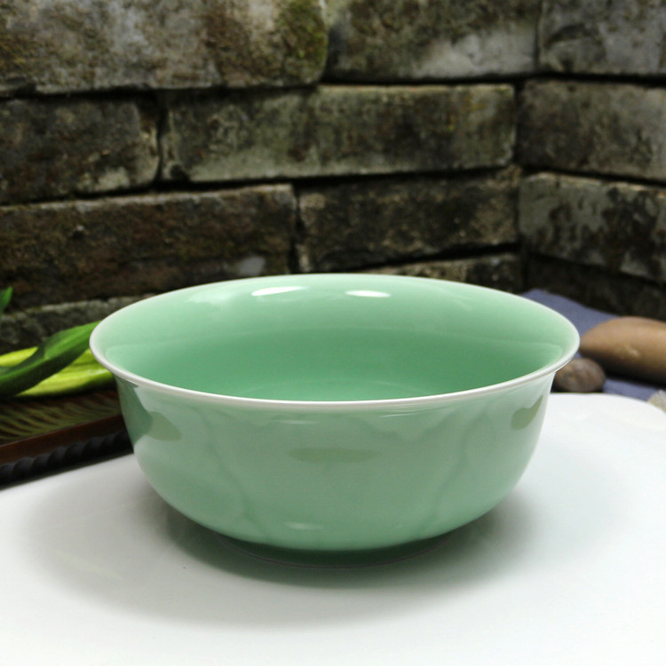 小利青瓷陶瓷碗大碗汤碗花卉面碗套装餐具口宽17厘米微波大碗包邮