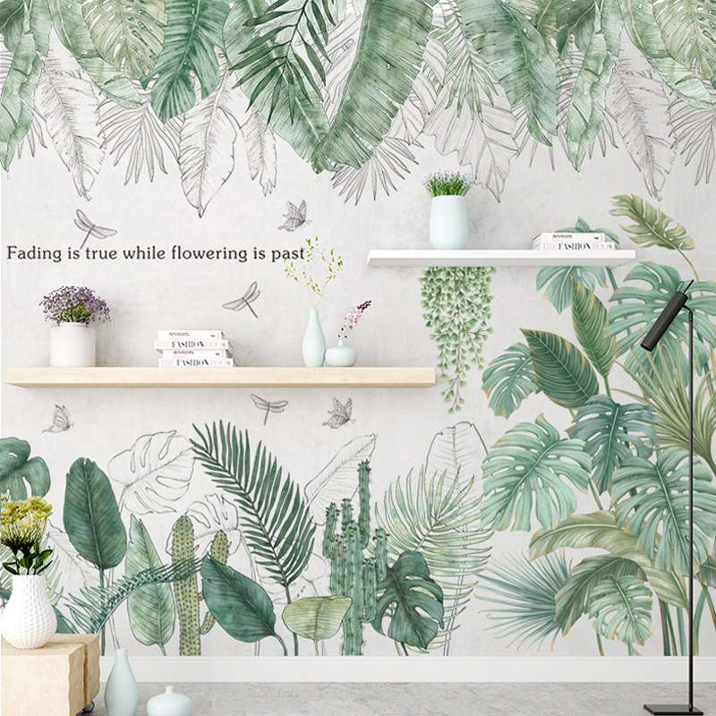 墙贴客厅植物花卉素材模板 墙贴客厅植物花卉图片下载 小麦优选