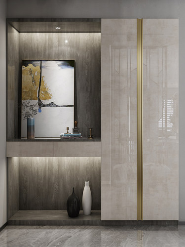 好莱客进门酒柜入户鞋柜一体靠墙创意玄关柜隔断储物现代简约定制