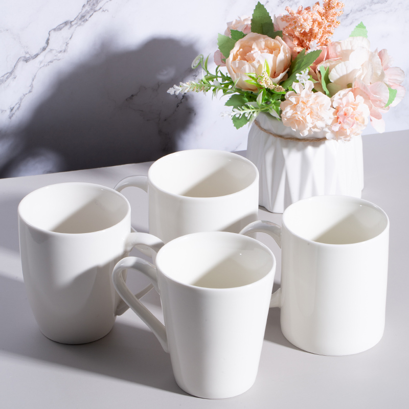 束氏茶具白色陶瓷马克杯家用水杯茶杯泡茶杯