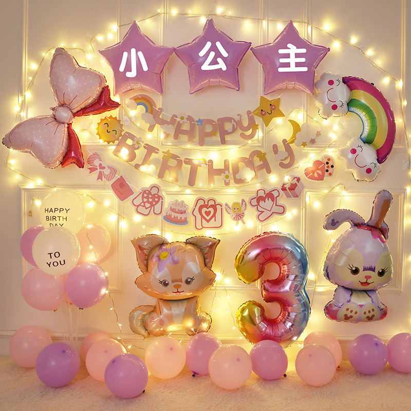 星黛露女孩女宝宝生日装饰场景布置儿童快乐背景墙十周岁气球用品,节庆用品/礼品,气球,淘宝优惠券,粉丝福利购,淘宝优惠卷