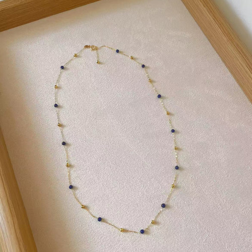 天然青金石满天星项链