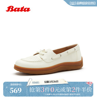 通勤牛皮运动百搭开车鞋 商场新款 ATK16BA6 女2026夏季 Bata休闲鞋