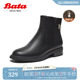 Bata时装 牛皮软底通勤百搭舒适短筒靴AKL56DD4 靴女冬商场新款