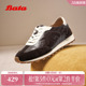 Bata羊皮书黑胶德训秋商场新款 女AAK20CM5 德训厚底运动休闲鞋