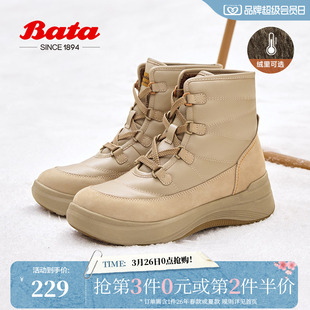 Bata休闲靴女冬季商场新款厚底休闲时尚保暖户外短靴AGD41DD4