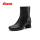 Bata2025冬新羊皮软底通勤加绒圆舞曲时装 胡可直播 靴66071DZ5