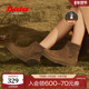 Bata木作袋鼠靴女冬商场新英伦厚底弹力瘦瘦软底袜靴AGU42DD4