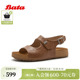 户外休闲厚底羊皮凉鞋 Bata勃肯鞋 时尚 商场新款 AUH36BL6 女2026夏季