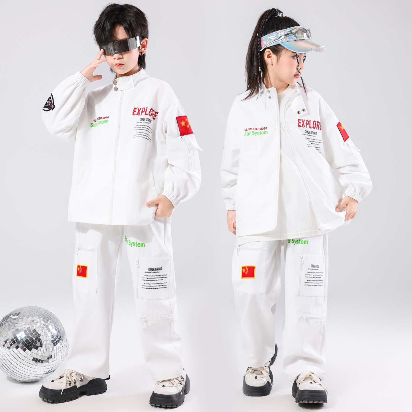 小学生运动会开幕式团体服装少儿街舞架子鼓表演儿童啦啦队演出服