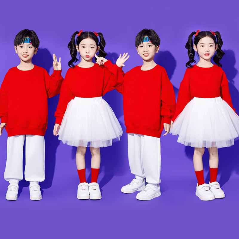 男女通用啦啦操卫衣短裙