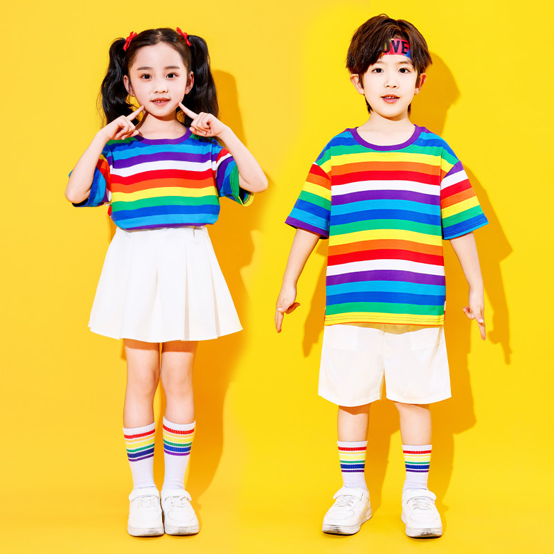 六一童装幼儿园舞蹈服嘻哈运动会开幕式表演服装儿童啦啦队演出服