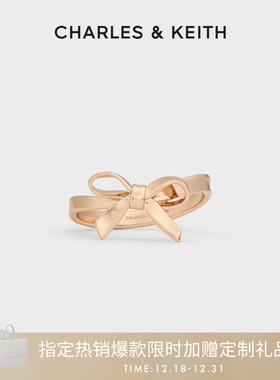 CHARLES&KEITH25冬新品CK5-32120448简约蝴蝶结造型闭口戒指女戒
