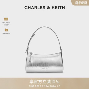 1时尚 20782683 CHARLES&KEITH腋下包CK2 鳗鱼纹单肩包 折扣推荐